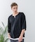 【汗染みの目立ちにくいTシャツ ZEROSTAIN】フェイクレイヤード ビッグシルエット キーネック クルーネック 7分袖Tシャツ 防汚 ＵＶカット 綿タッチ・厚手