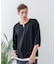 【汗染みの目立ちにくいTシャツ ZEROSTAIN】フェイクレイヤード ビッグシルエット キーネック クルーネック 7分袖Tシャツ 防汚 ＵＶカット 綿タッチ・厚手