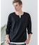【汗染みの目立ちにくいTシャツ ZEROSTAIN】フェイクレイヤード ビッグシルエット キーネック クルーネック 7分袖Tシャツ 防汚 ＵＶカット 綿タッチ・厚手