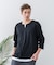 【汗染みの目立ちにくいTシャツ ZEROSTAIN】フェイクレイヤード ビッグシルエット キーネック クルーネック 7分袖Tシャツ 防汚 ＵＶカット 綿タッチ・厚手