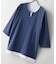 【汗染みの目立ちにくいTシャツ ZEROSTAIN】フェイクレイヤード ビッグシルエット キーネック クルーネック 7分袖Tシャツ 防汚 ＵＶカット 綿タッチ・厚手
