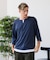 【汗染みの目立ちにくいTシャツ ZEROSTAIN】フェイクレイヤード ビッグシルエット キーネック クルーネック 7分袖Tシャツ 防汚 ＵＶカット 綿タッチ・厚手