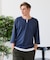 【汗染みの目立ちにくいTシャツ ZEROSTAIN】フェイクレイヤード ビッグシルエット キーネック クルーネック 7分袖Tシャツ 防汚 ＵＶカット 綿タッチ・厚手