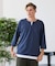 【汗染みの目立ちにくいTシャツ ZEROSTAIN】フェイクレイヤード ビッグシルエット キーネック クルーネック 7分袖Tシャツ 防汚 ＵＶカット 綿タッチ・厚手