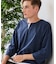 【汗染みの目立ちにくいTシャツ ZEROSTAIN】フェイクレイヤード ビッグシルエット キーネック クルーネック 7分袖Tシャツ 防汚 ＵＶカット 綿タッチ・厚手