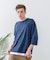 【汗染みの目立ちにくいTシャツ ZEROSTAIN】フェイクレイヤード ビッグシルエット キーネック クルーネック 7分袖Tシャツ 防汚 ＵＶカット 綿タッチ・厚手