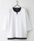 【汗染みの目立ちにくいTシャツ ZEROSTAIN】フェイクレイヤード ビッグシルエット キーネック クルーネック 7分袖Tシャツ 防汚 ＵＶカット 綿タッチ・厚手
