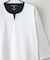 【汗染みの目立ちにくいTシャツ ZEROSTAIN】フェイクレイヤード ビッグシルエット キーネック クルーネック 7分袖Tシャツ 防汚 ＵＶカット 綿タッチ・厚手