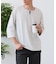 【汗染みの目立ちにくいTシャツ ZEROSTAIN】フェイクレイヤード ビッグシルエット キーネック クルーネック 7分袖Tシャツ 防汚 ＵＶカット 綿タッチ・厚手