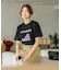 【CONVERSE】 シューズ サガラ 刺繍 5分袖 Tシャツ レディース ゆったり リラックス