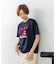 【CONVERSE】 シューズ サガラ 刺繍 5分袖 Tシャツ レディース ゆったり リラックス
