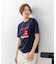 【CONVERSE】 シューズ サガラ 刺繍 5分袖 Tシャツ レディース ゆったり リラックス