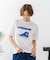 【CONVERSE】 シューズ サガラ 刺繍 5分袖 Tシャツ レディース ゆったり リラックス