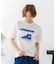 【CONVERSE】 シューズ サガラ 刺繍 5分袖 Tシャツ レディース ゆったり リラックス