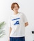 【CONVERSE】 シューズ サガラ 刺繍 5分袖 Tシャツ レディース ゆったり リラックス