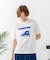 【CONVERSE】 シューズ サガラ 刺繍 5分袖 Tシャツ レディース ゆったり リラックス