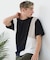 【BLUE STANDARD】ドライリップル 切り替えデザインTシャツ 吸水速乾 ストレッチ イージーケア さらさら快適 カットソー