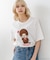 【Monchhichi/モンチッチ】【限定オリジナルデザイン】モンチッチ Tシャツ コットン100% ドロップショルダーシルエット プリント サガラ刺繍 半袖 カットソー キャラクター レトロ ユニセックス