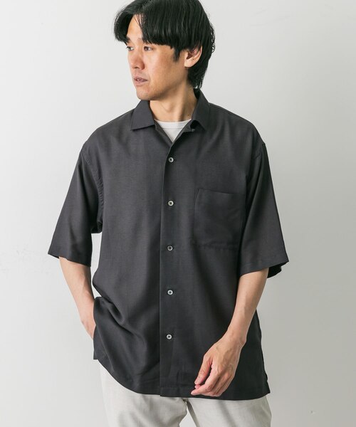 リネン/シルク混 オープンカラーシャツ｜アーバンリサーチウェアハウス