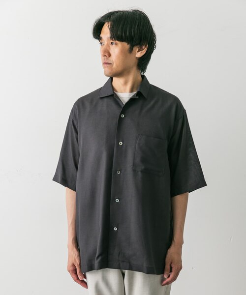 リネン/シルク混 オープンカラーシャツ｜アーバンリサーチウェアハウス