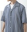 マルチストライプレースオープンカラーショートスリーブシャツ