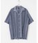 マルチストライプレースオープンカラーショートスリーブシャツ