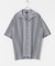 マルチストライプレースオープンカラーショートスリーブシャツ