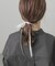ロングサテンリボンヘアポニー