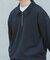 ハーフジップフェード裏毛プルオーバー