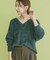ミニシャギーVネックニット