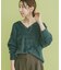 ミニシャギーVネックニット