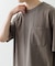 フェード加工クルーネック天竺ポケットTシャツ