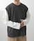 ワッフルニットベスト＋ロングTシャツSET