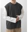 ワッフルニットベスト＋ロングTシャツSET