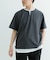 『イージーケア／吸水速乾』高機能ワッフル フェイクレイヤーキーネックTシャツ