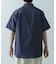 TCインディゴ バンドカラー半袖シャツ