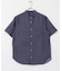 TCインディゴ バンドカラー半袖シャツ