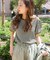 ハニカムワッフルボーダーTシャツ