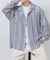 マルチストライプレースオープンカラーシャツ