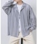 マルチストライプレースオープンカラーシャツ
