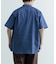 TCインディゴ バンドカラー半袖シャツ