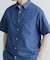 TCインディゴ レギュラーカラー半袖シャツ