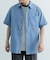 TCインディゴ レギュラーカラー半袖シャツ