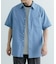 TCインディゴ レギュラーカラー半袖シャツ