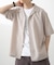 リネンタッチオープンカラーシアーシャツ