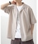 リネンタッチオープンカラーシアーシャツ