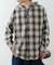 オンブレチェック シャツパーカー