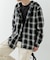 オンブレチェック シャツパーカー