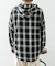オンブレチェック シャツパーカー