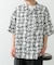ラインアートプリントオープンカラー半袖シャツ